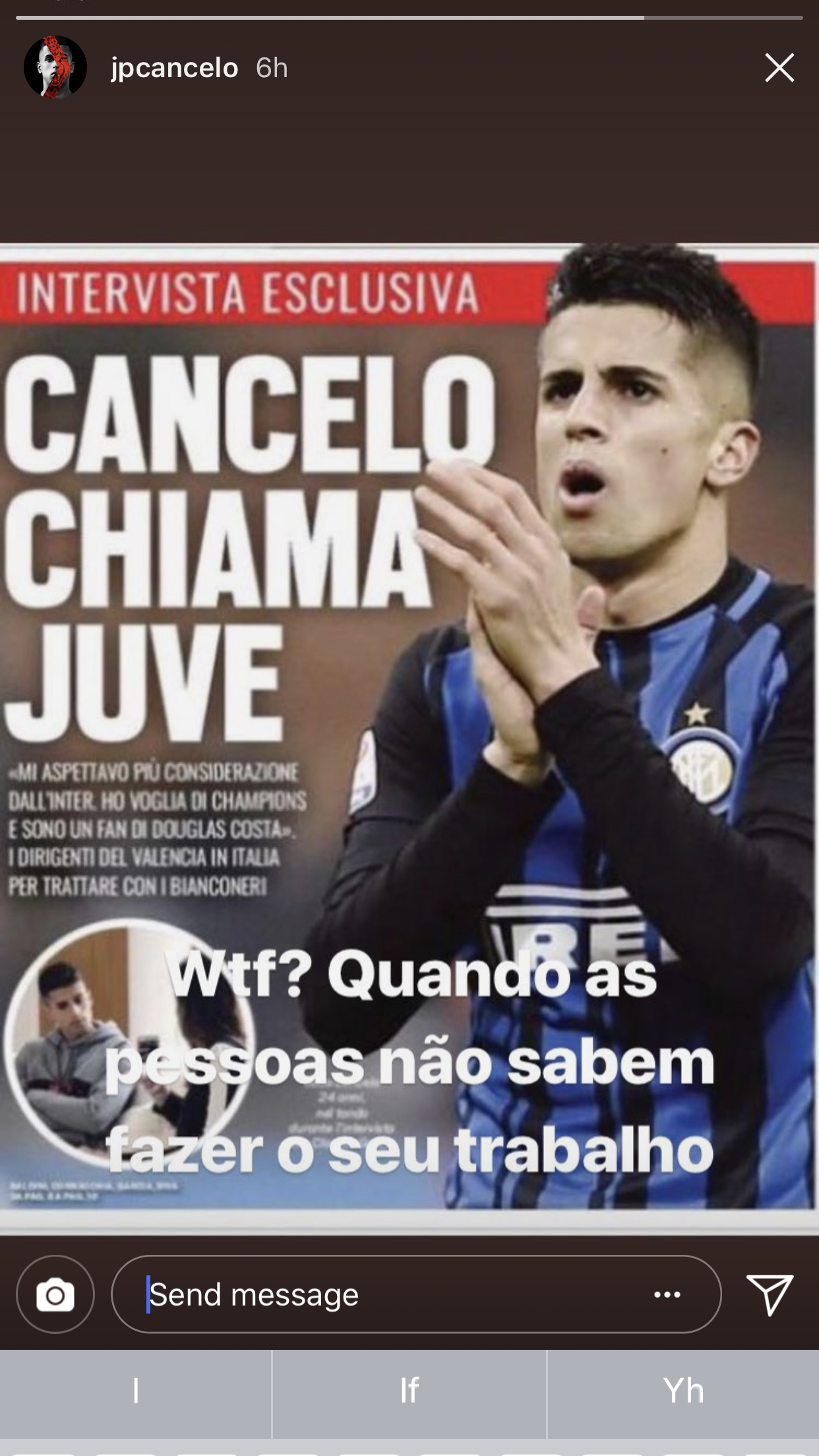 Read Cancelo loves Juventus and then his quote I believe says wtf people need to know how to do there job read into this what you like